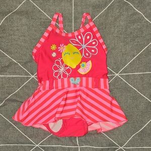 Vibrant Pink Kids One Piece Swimsuit
